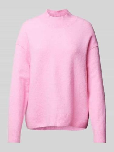 Marc O'Polo Denim Strickpullover mit Stehkragen in Rosa, Größe L