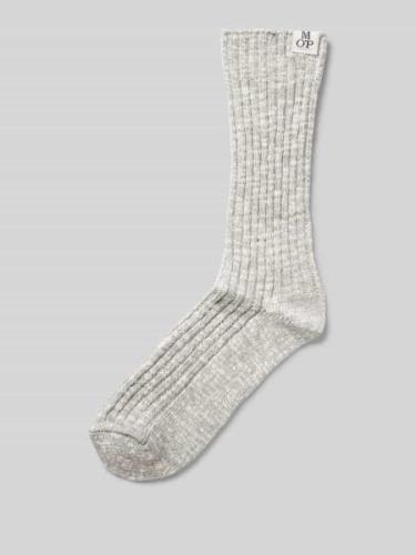 MARC O POLO Socken mit Label-Detail Modell 'Henriette' in Hellgrau Mel...