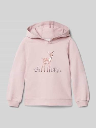 s.Oliver RED LABEL Regular Fit Hoodie mit Glitzerprint in Hellrosa, Gr...