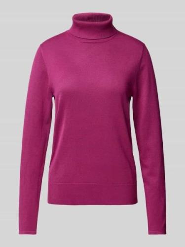 s.Oliver BLACK LABEL Rollkragenpullover in unifarbenem Design in Lila,...