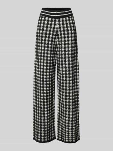 s.Oliver BLACK LABEL Wide Leg Strickhose aus Woll-Mix mit Karo-Muster ...