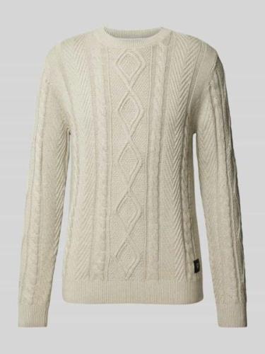 s.Oliver RED LABEL Regular Fit Strickpullover mit Zopfmuster aus Baumw...