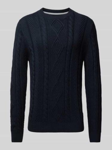 s.Oliver RED LABEL Regular Fit Strickpullover mit Zopfmuster aus Baumw...