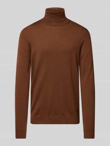 JOOP! Collection Rollkragenpullover aus reiner Schurwolle mit Teilungs...