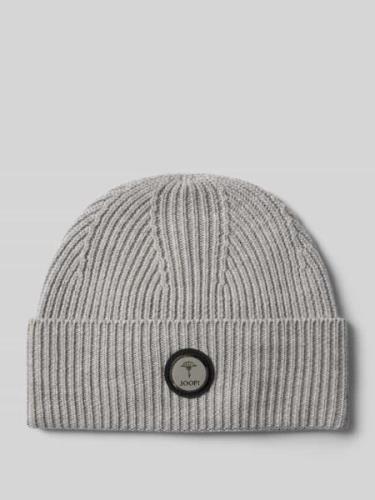 JOOP! Collection Beanie mit Label-Badge Modell 'Feranto' in Hellgrau, ...