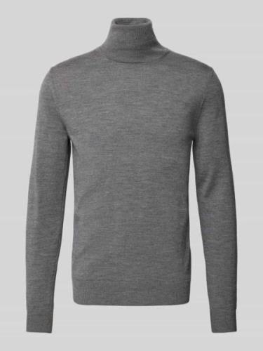 JOOP! Collection Rollkragenpullover aus reiner Schurwolle mit Teilungs...