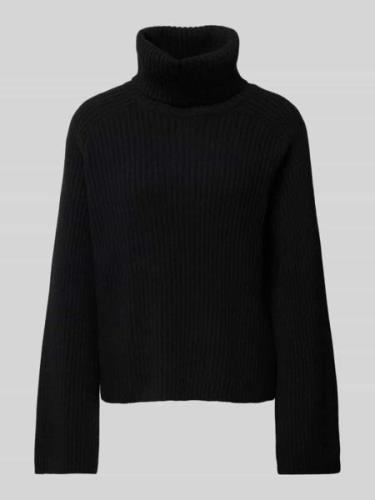 MARC O POLO Rollkragenpullover aus Schurwolle-Mix in Black, Größe L