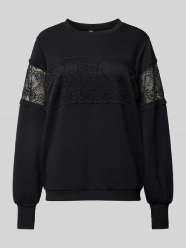 Soyaconcept Sweatshirt mit Spitzenbesatz Modell 'BANU' in Black, Größe...