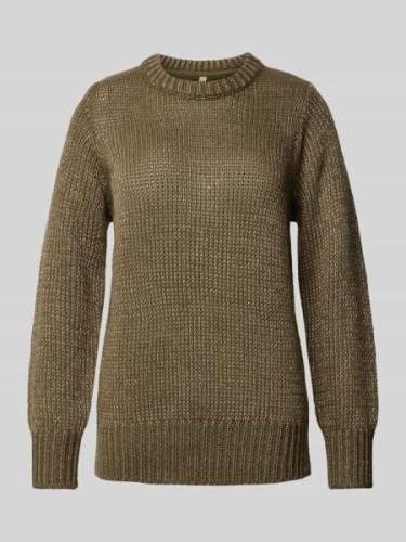 Soyaconcept Strickpullover mit Effektgarn Modell 'NALIKKA' in Khaki, G...