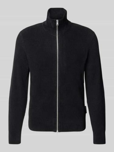 MARC O POLO Regular Fit Cardigan aus Bio-Baumwoll-Rippstrick in Black,...