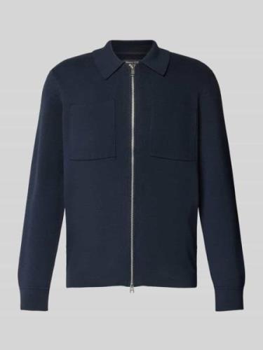 MARC O POLO Regular Fit Strickjacke aus reiner Baumwolle mit aufgesetz...