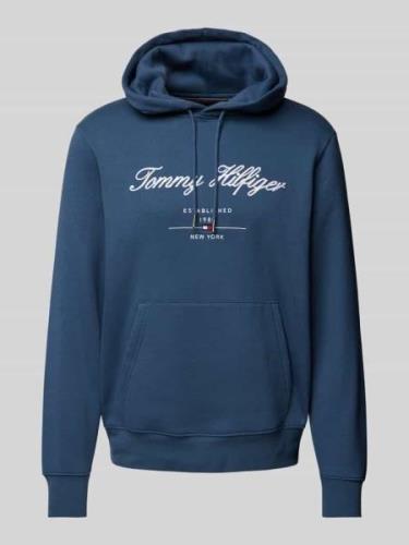 Tommy Hilfiger Hoodie mit Label-Stitching in Rauchblau, Größe L