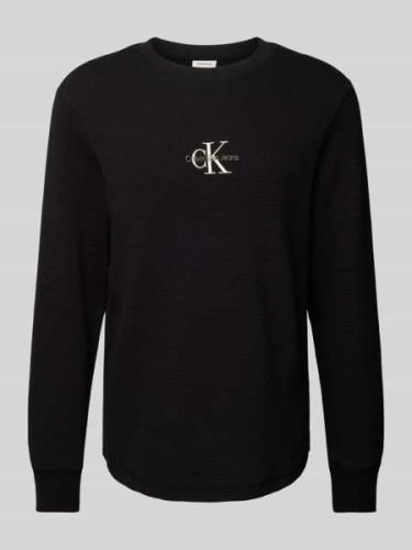 Calvin Klein Jeans Longsleeve mit Logo-Stitching in Black, Größe L