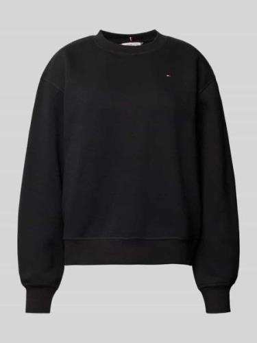 Tommy Hilfiger Regular Fit Sweatshirt mit Logo-Stitching in BLACK, Grö...