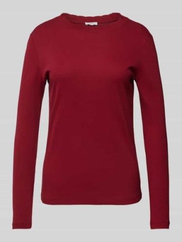 s.Oliver RED LABEL Slim Fit Langarmshirt mit Muschelkante in Bordeaux,...