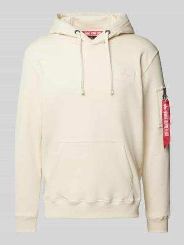 Alpha Industries Hoodie mit Kapuze in Offwhite, Größe L