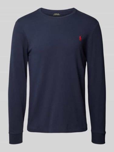 POLO RALPH LAUREN Longsleeve mit Label-Stitching in Marine, Größe L