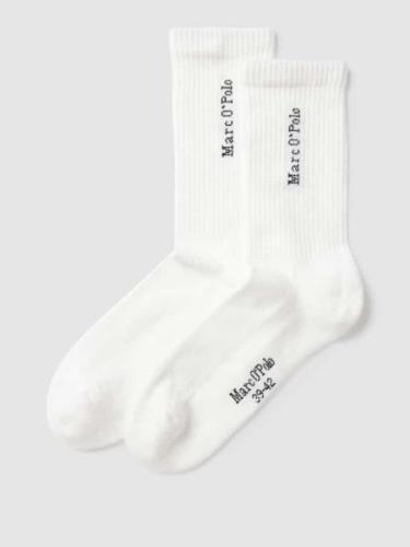 MARC O POLO Socken mit Label-Detail im 2er-Pack Modell 'Alex' in Weiss...