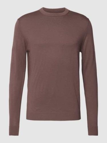 SELECTED HOMME Strickpullover mit Rundhalsausschnitt in Hellbraun, Grö...