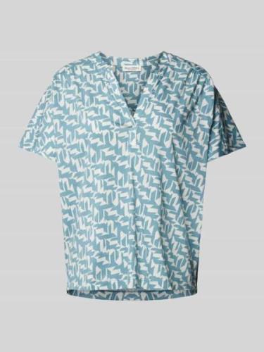 MARC O POLO T-Shirt mit Tunikakragen in Aqua, Größe M