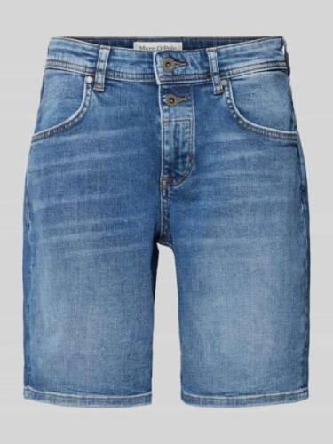 MARC O POLO Regular Fit Jeansbermudas mit Knopfleiste in Dunkelblau, G...