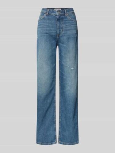 MARC O POLO Straight Fit Jeans im Destroyed-Look in Blau, Größe 29/32