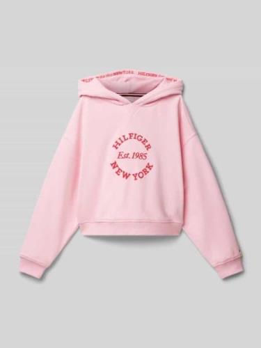 Tommy Hilfiger Teens Cropped Hoodie mit Kapuze Modell 'NEW YORK' in Pi...