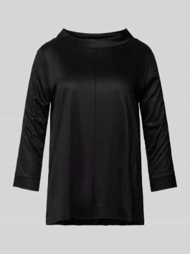 comma Regular Fit Bluse aus Viskose mit Stehkragen in Black, Größe 34