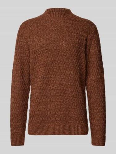 Jack & Jones Premium Strickpullover mit Strukturmuster in Hellbraun, G...