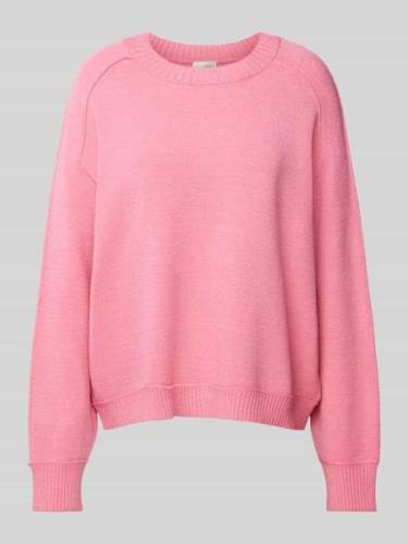 Milano Italy Oversized Strickpullover mit Viskose-Anteil in Rosa, Größ...