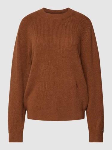 Tommy Hilfiger Strickpullover mit Label-Stitchings in Cognac, Größe XX...