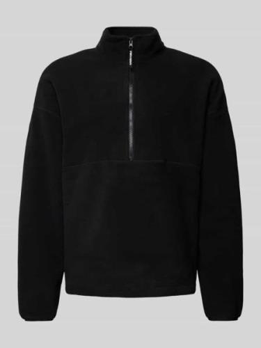 REVIEW Sweatshirt mit Stehkragen in Black, Größe L