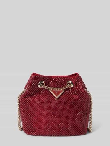 Guess Handtasche mit Strasssteinbesatz Modell 'ZALINA' in Bordeaux, Gr...