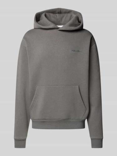 REVIEW Hoodie mit Kapuze in Dunkelgrau, Größe L