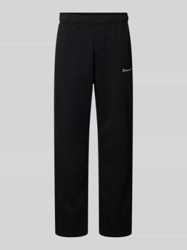 CHAMPION Straight Fit Sweatpants mit Label-Stitching in Black, Größe L