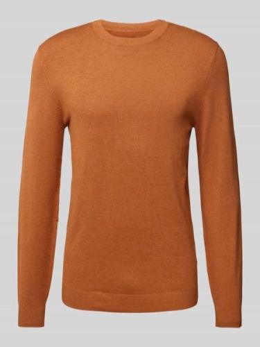 MCNEAL Strickpullover mit Rundhalsausschnitt in Cognac Melange, Größe ...