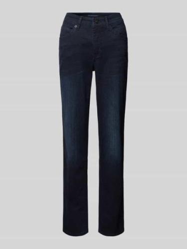 MAC Slim Fit Jeans mit Label-Patch Modell 'Melanie' in Dunkelblau, Grö...