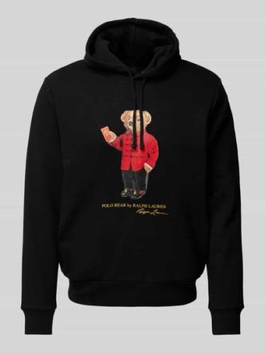 POLO RALPH LAUREN Hoodie mit Label-Print in BLACK, Größe L