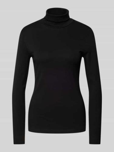 Zero Rollkragenpullover mit eingefasstem Saum in Black, Größe 36