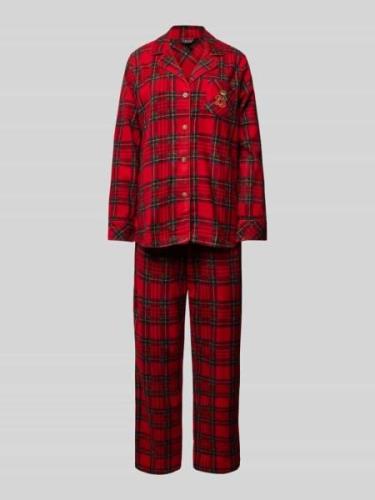 Lauren Ralph Lauren Pyjama mit Brusttasche in Rot, Größe L