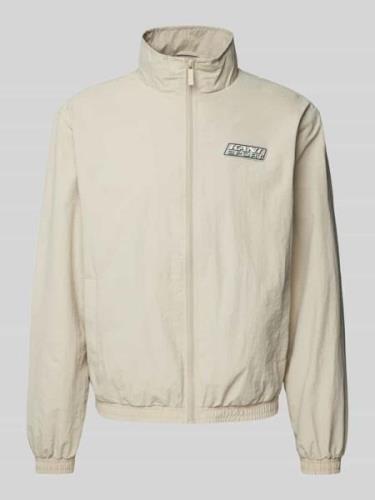 KARL KANI Sweatjacke mit Label-Patch in Sand, Größe L