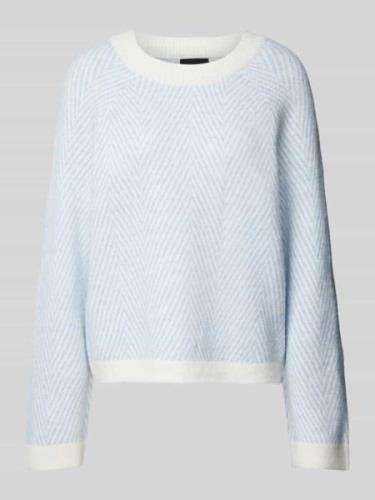 Pieces Regular Fit Strickpullover mit Wollanteil Modell 'OLENA' in Hel...