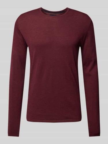 Christian Berg Men Longsleeve mit Rundhalsausschnitt in Bordeaux Melan...