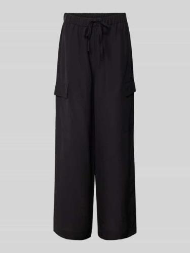 MARC O POLO Wide Leg Stoffhose mit Cargotaschen in Black, Größe 40