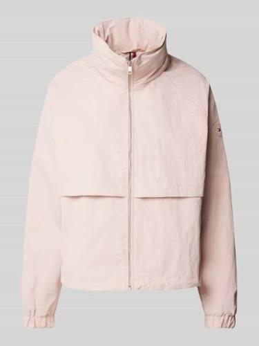 Tommy Hilfiger Windbreaker mit Stehkragen in Rosa, Größe L