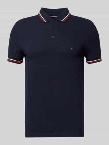 Tommy Hilfiger Slim Fit Poloshirt mit Logo-Stitching in Marine, Größe ...