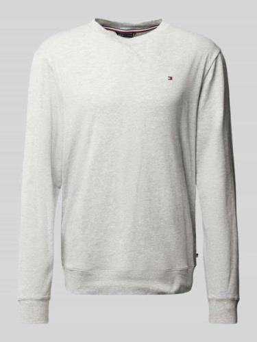 Tommy Hilfiger Sweatshirt mit Logo-Stitching in Hellgrau, Größe L