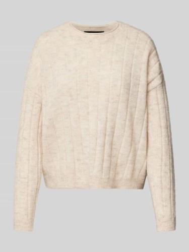 Vero Moda Regular Fit Strickpullover mit Wollanteil und Rollsaum Model...