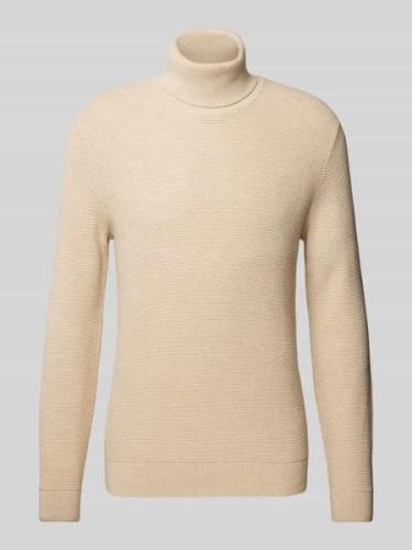 MCNEAL Strickpullover mit Rollkragen in Beige Melange, Größe L