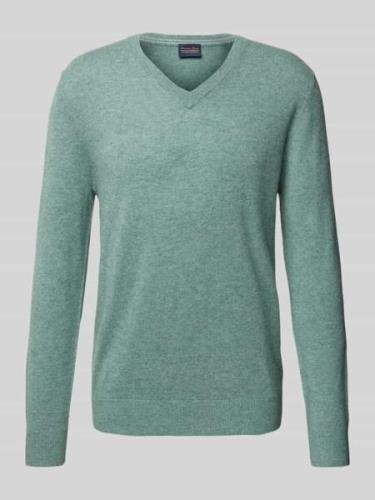 Christian Berg Men Wollpullover mit V-Ausschnitt und Kaschmir-Anteil i...